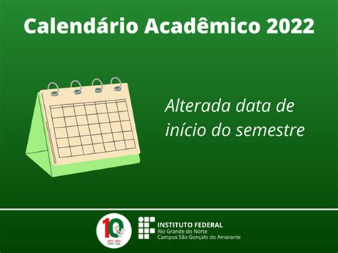 Calend Rio Acad Mico Do Campus Sga Foi Retificado Ifrn Instituto