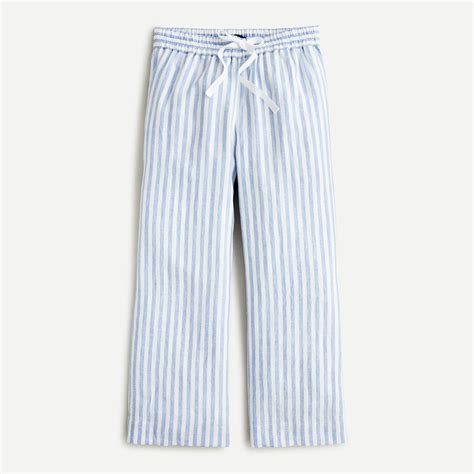 J Crew Wide Leg Linen Pant In Stripe For Women