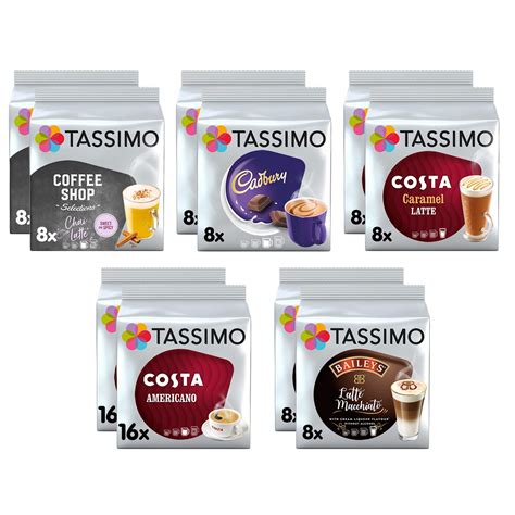 Buy Tassimo Coffee Variety Pack Costa Americano Caramel Latte Cadbury Choco Chai Latte