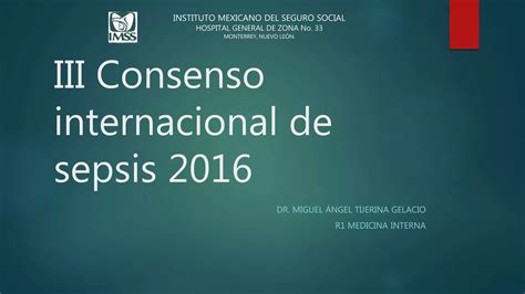 Iii Consenso Internacional De Sepsis Ppt