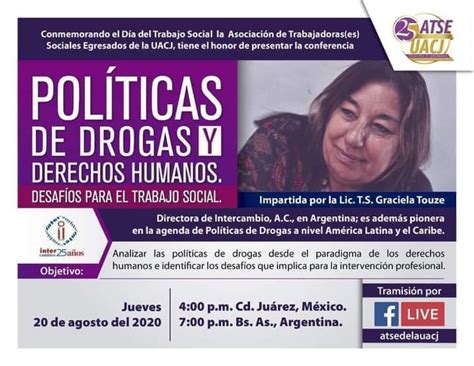 Especialista argentina ofrecerá conferencia sobre políticas de drogas y