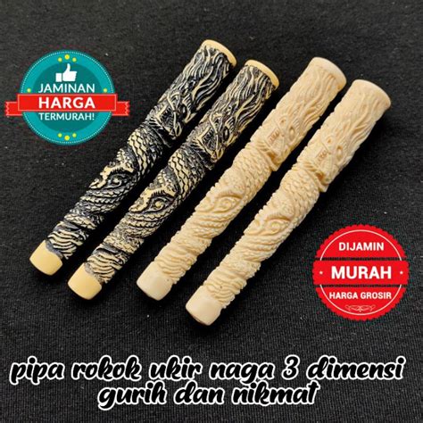 Jual Pipa Cangklong Once Padud Model GG Motif Ukir Naga 3 Kombinasi