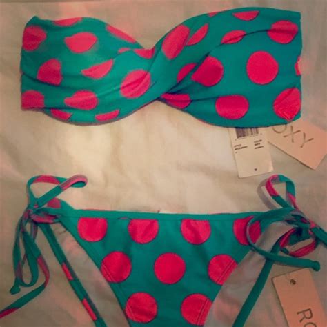 Roxy Swim Roxy Connect The Dots Twist Bandeau Bikini Poshmark