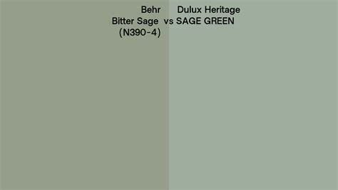 Behr Bitter Sage N390 4 Vs Dulux Heritage Sage Green Side By Side Comparison