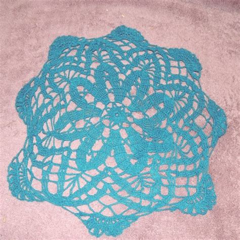 Hand Crafted Accents New Hand Crocheted Crochet Turquoise Blue