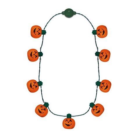 Led Pumpkin Necklace Light Up Halloween Necklace