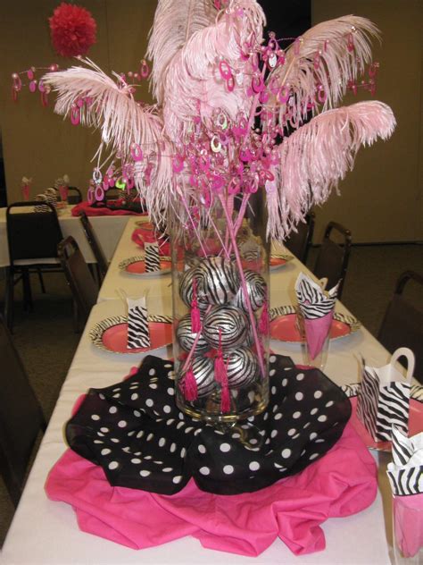 Hot Pink Zebra Baby Shower Centerpieces