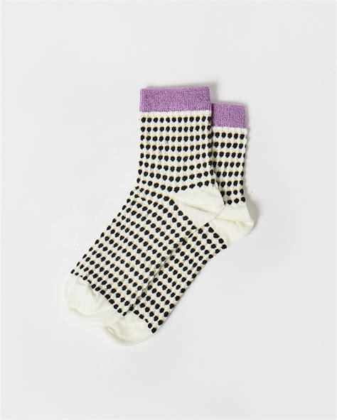 Oliver Bonas Monochrome Spotty Ankle Socks In Black Endource