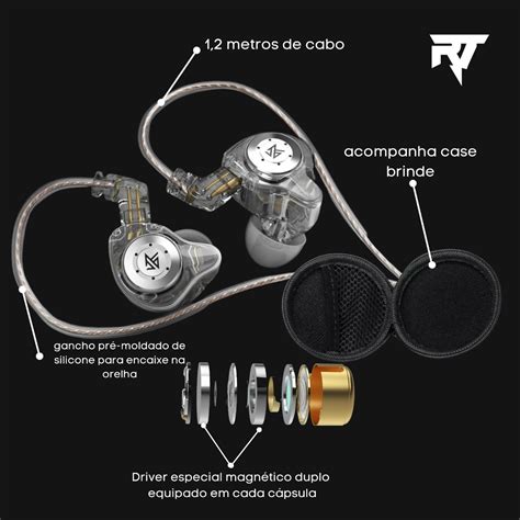 Fone De Ouvido In ear Kz Edx Pro Cores Pronta Entrega Frete grátis