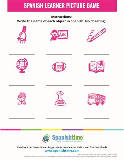 Spanish Printable Activities Spanishtime