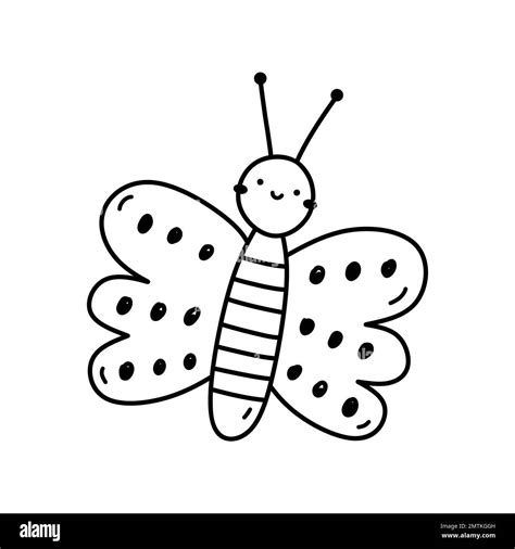 Cartoon Butterfly Black And White