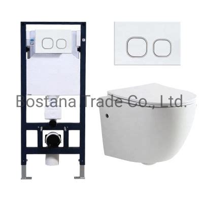 China CE Wall Hung Ceramic Two Piece Bathroom P Trap Toilet For Adult