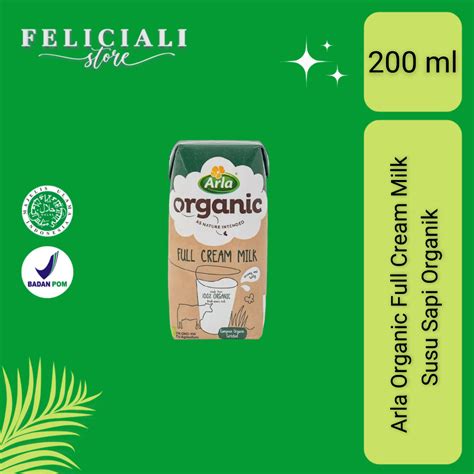 Jual Arla Organic Full Cream Milk UHT - Susu Sapi Organik Arla - 200 ml ...