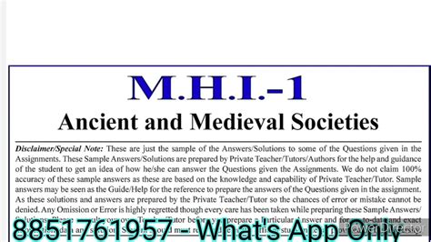 Mhi Solved Assignment Mhi Solved Assignment In