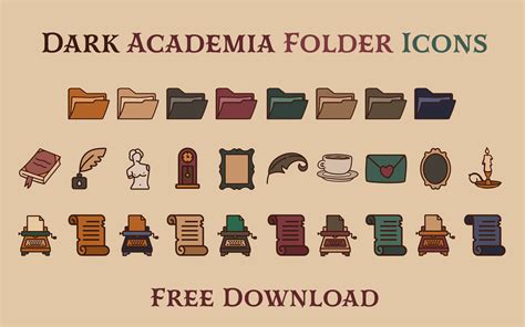 Dark Academia Desktop Folder Icons Aesthetic Organizing Folder Icon