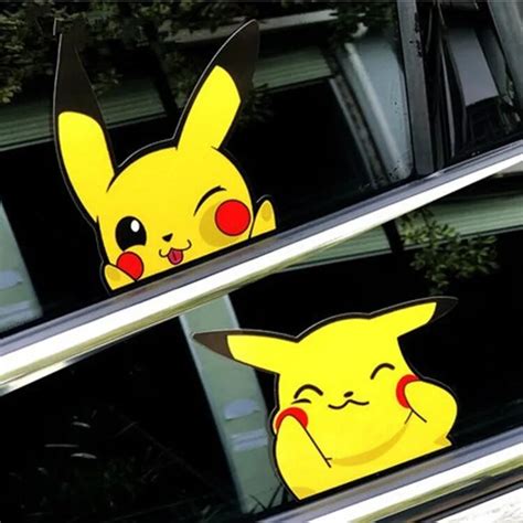 Autocollants De Dessin Anim Pikachu Pour Voiture Lectrique Autocollants