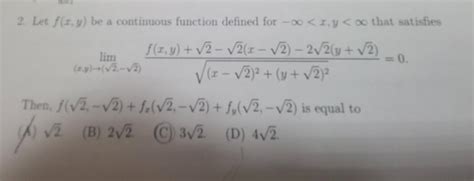 Solved 2 Let F X Y Be A Continuous Function Defined For −∞