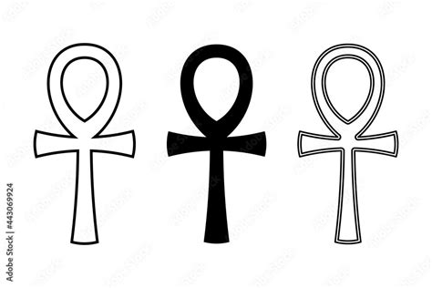 Three Ankh Symbols Also Called Key Of Life A Cross With Handle An