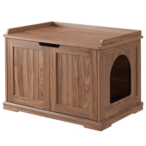 UniPaws Cat Litter Box Enclosure In Walnut 29 7 L X 21 W X 20 5 H