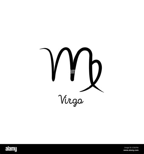 Hand drawn virgo zodiac illustration. Simple line hand virgo zodiac ...