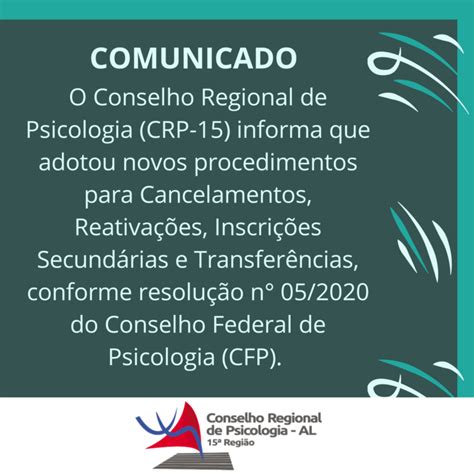 Conselho Regional De Psicologia 15ª Região Comunicado Crp 15 Sobre Cancelamentos