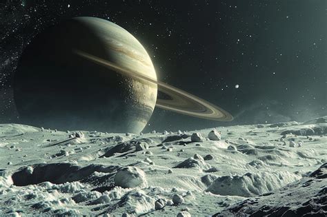 Premium Photo Embark On A Cosmic Odyssey Exploring Saturns Moons