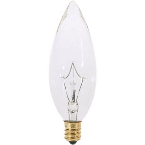 Satco 60W Clear Candelabra B10 Incandescent Blunt Tip Light Bulb 2