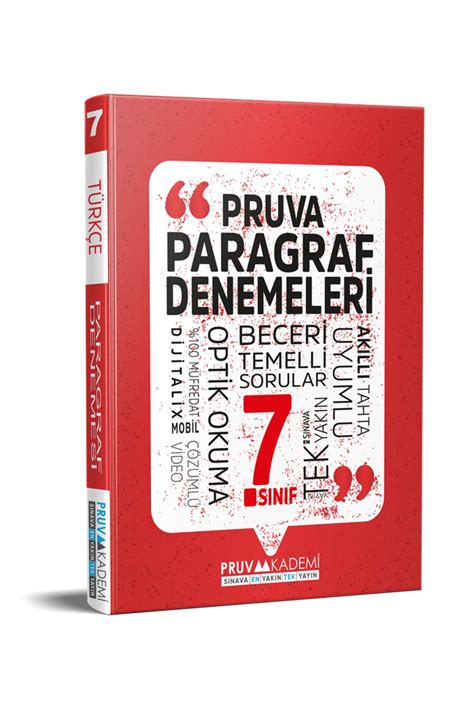 Pruva Akademi Sinif Paragraf Denemeler Soru Fiyat