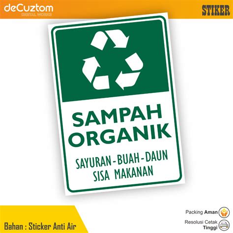 Jual Stiker Label Penanda Jenis Sampah Stiker Label Sampah Sticker