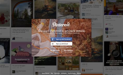 pinterest landing page web design cool websites interactive design