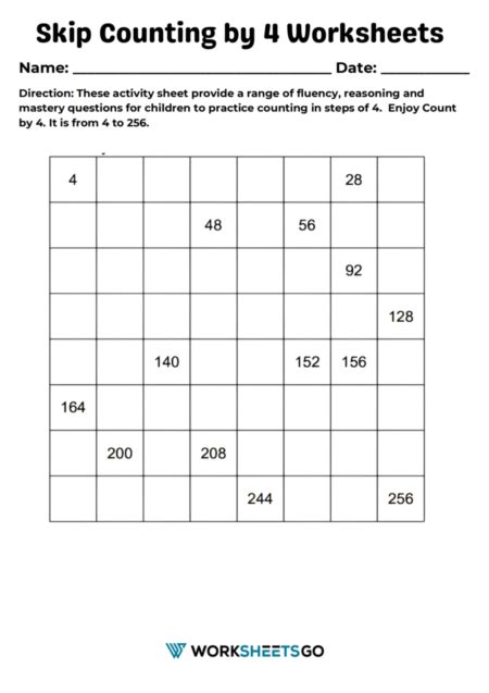 Skip Counting By Worksheets Worksheetsgo