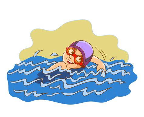 cute little kid boy swim under water on summer holiday vector ...
