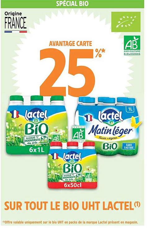 Promo Le Bio Uht Lactel Chez Intermarch Icatalogue Fr