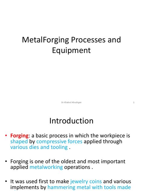 Metal - Forging Processes and Equipment | PDF