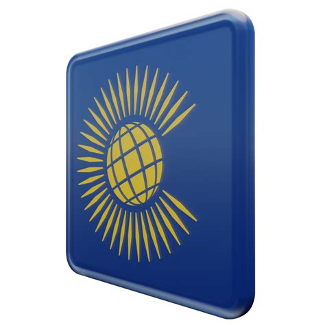 Commonwealth of Nations Right View 3d textured glossy square flag ...