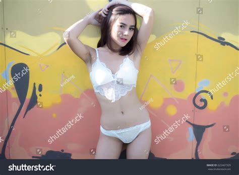 Sexy Beautiful Asian Woman White Lingerie Stock Photo 622467329 Shutterstock
