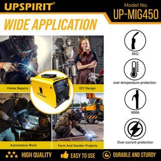 UPSPIRIT 4IN1 450A 3IN1 350A MIGWELD TECH Gasless MIG Fully Inverter