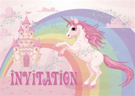 Cartes D Invitation Enfants Anniversaire Avec Licorne Pour Les