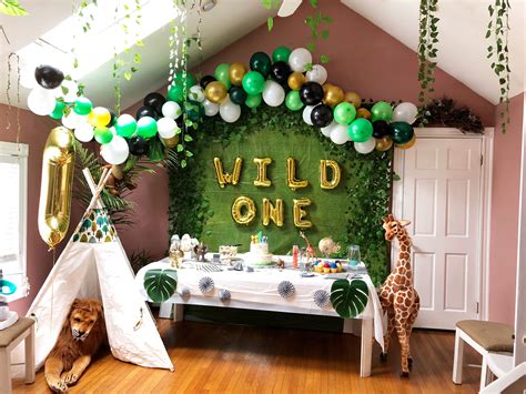 Alessios Wild One” Safari 1st Birthday Party Jungle Theme Birthday