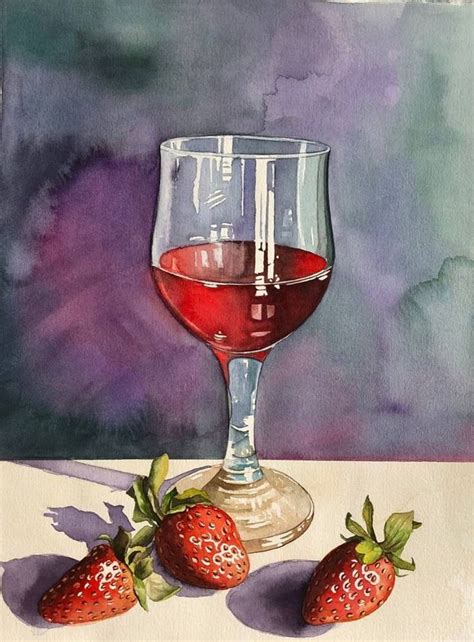 A Glass Of Wine Painting By Serpil Umit Saatchi Art In