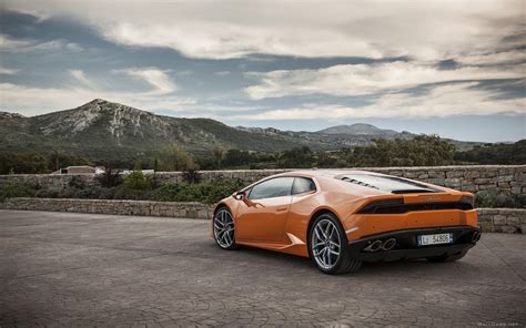 Фото обои Оранжевый Lamborghini Huracan LP-610-4, Ламборгини Хуракан ...