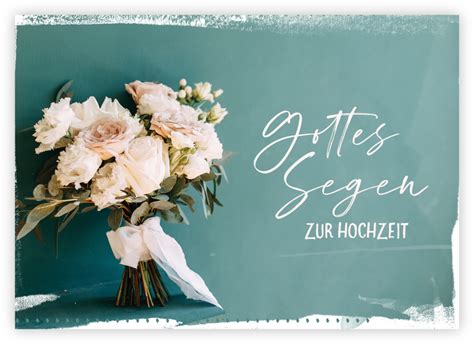 Faltkarte Gottes Segen zur Hochzeit Blumenstrauß SegensArt