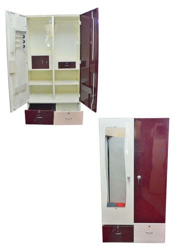 Rectangular Stainless Steel Double Door Almirah With Mirror At