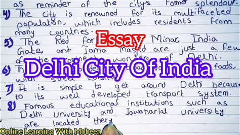 Essay On Delhi English Essay Writing 10 Lines On Delhi YouTube