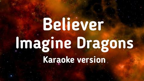 Imagine Dragons Believer Karaoke Version Youtube