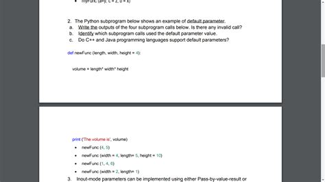 Solved • Myfunc Ay Cz B X 2 The Python Subprogram