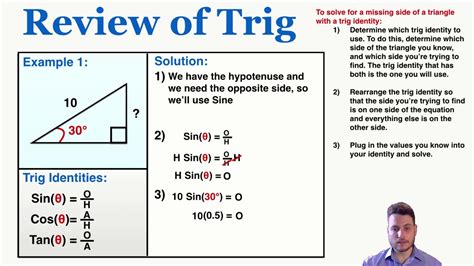 Trigonometry Finding The Missing Side Of A Triangle Using The Trig