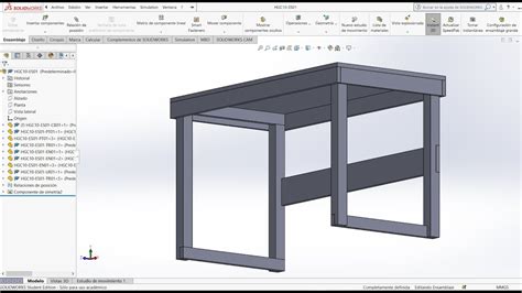 MESA EN SOLIDWORKS PARTE 2 ENSAMBLAJE PRACTICA YouTube