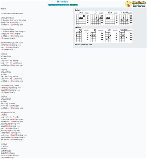 Chord: El Shaddai - tab, song lyric, sheet, guitar, ukulele | chords.vip