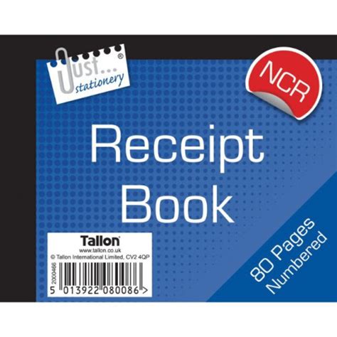 Numbered Duplicate Receipt Book 1 80 NCR No Carbon Required Half Size